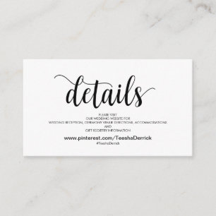 Perfect Wedding Website Details Behuizing Kaart
