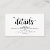 Perfect Wedding Website Details Behuizing Kaart (Voorkant)