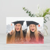 Perfect White Fire Full Photo Afstuderen Aankondiging (Staand voorkant)