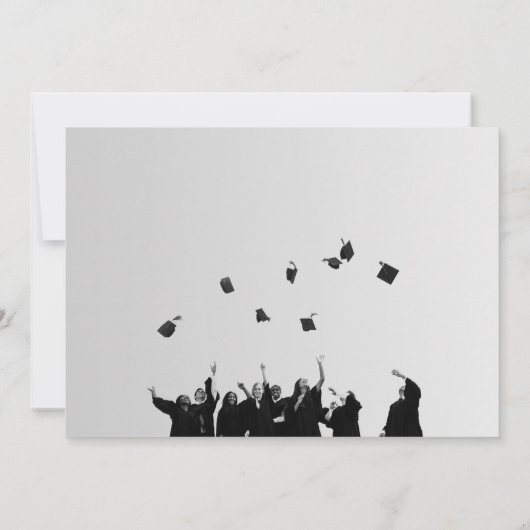 Perfect White Fire Full Photo Afstuderen Aankondiging (Achterkant)