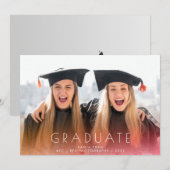 Perfect White Fire Full Photo Afstuderen Aankondiging (Voorkant / Achterkant)