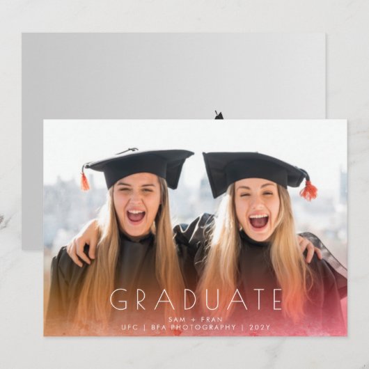 Perfect White Fire Full Photo Afstuderen Aankondiging (Voorkant / Achterkant)