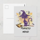 Perfect Wicked - Zwarte Heks Kat Briefkaart (Voorkant / Achterkant)