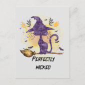 Perfect Wicked - Zwarte Heks Kat Briefkaart (Voorkant)