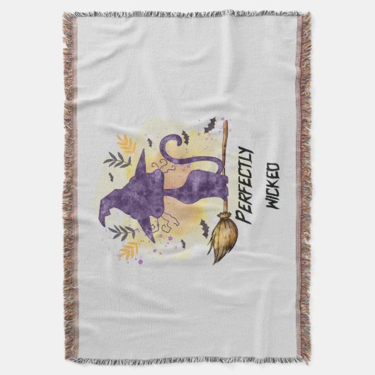 Perfect Wicked - Zwarte Heks Kat Deken (Voorkant Verticaal)