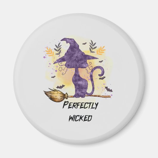 Perfect Wicked - Zwarte Heks Kat Magneet (Voorkant)
