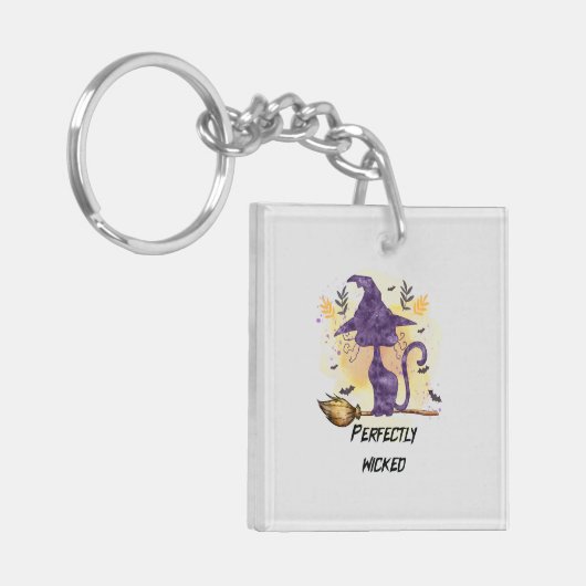 Perfect Wicked - Zwarte Heks Kat Sleutelhanger (Voorkant Links)