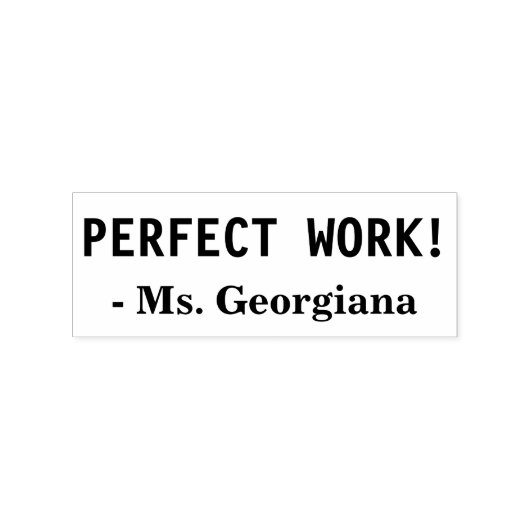 "PERFECT WORK!" + Aangepaste onderwijsnaam Rubberstempel (Afrduk)