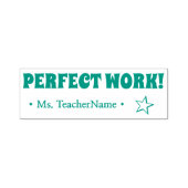 "PERFECT WORK!" + Rubber stempel onderwijsnaam (Design)