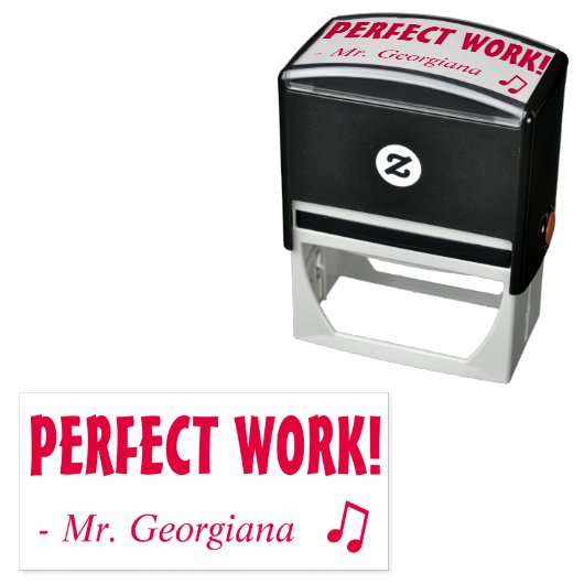 "PERFECT WORK!" Rubberstempel sorteren Zelfinktende Stempel (In situ)