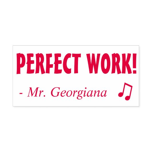 "PERFECT WORK!" Rubberstempel sorteren Zelfinktende Stempel (Design)
