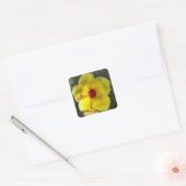 Perfect Yellow Hibiscus Flower, square sticker (Envelop)