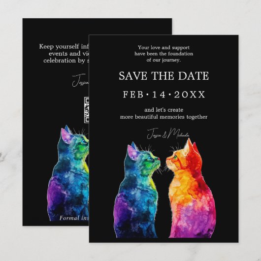 Perfect Yours: een Rainbow Love Story RSVP-kaart Save The Date (Voorkant / Achterkant)