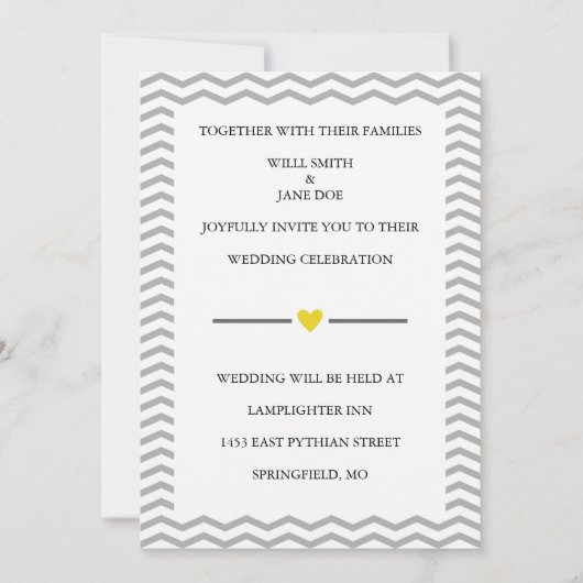 Perfect Zig Zag Wedding Invitation Kaart (Voorkant)