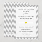 Perfect Zig Zag Wedding Invitation Kaart (Voorkant / Achterkant)