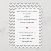 Perfect Zig Zag Wedding Invitation Kaart (Voorkant / Achterkant)