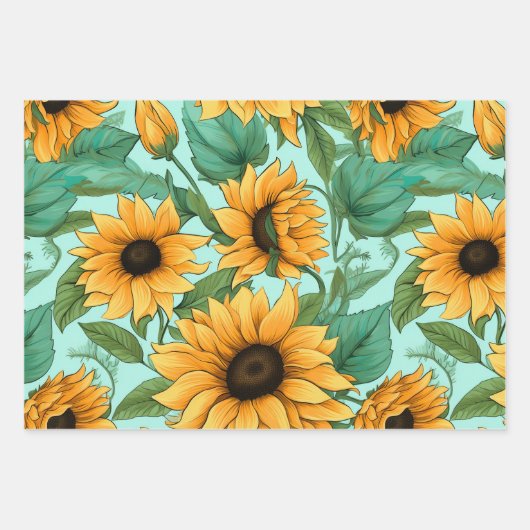 Perfect  zonnebloem inpakpapier vellen (Voorkant 2)