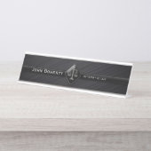 Perfect zwart | RECHTSAANTEKENING Bureau Naambordje (Voorkant)