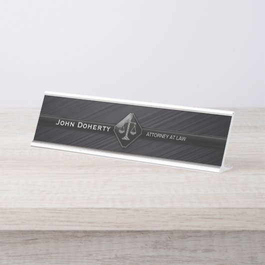 Perfect zwart | RECHTSAANTEKENING Bureau Naambordje (Voorkant)