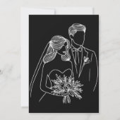 Perfect Zwart Wit Overlay Bruiloft Kaart (Achterkant)