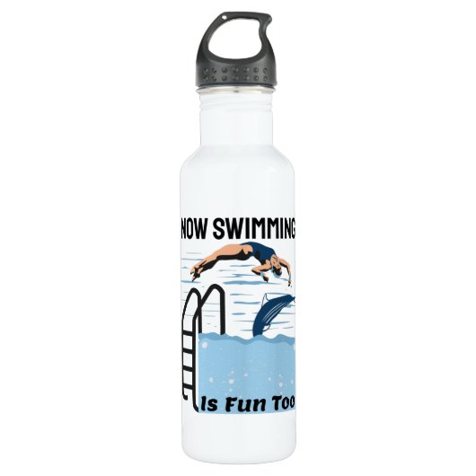 Perfect zwemontwerp - Nu zwemmen is te leuk Waterfles (Voorkant)