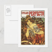 Perfecta Bicycles met damesreclame Poste Briefkaart (Voorkant / Achterkant)