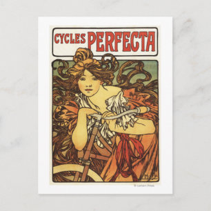 Perfecta Bicycles met damesreclame Poste Briefkaart
