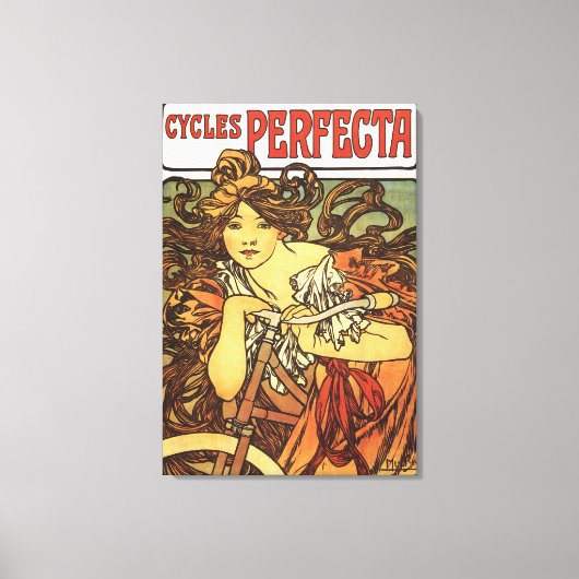 Perfecta Bicycles met damesreclame Poste Canvas Afdruk (Voorkant)