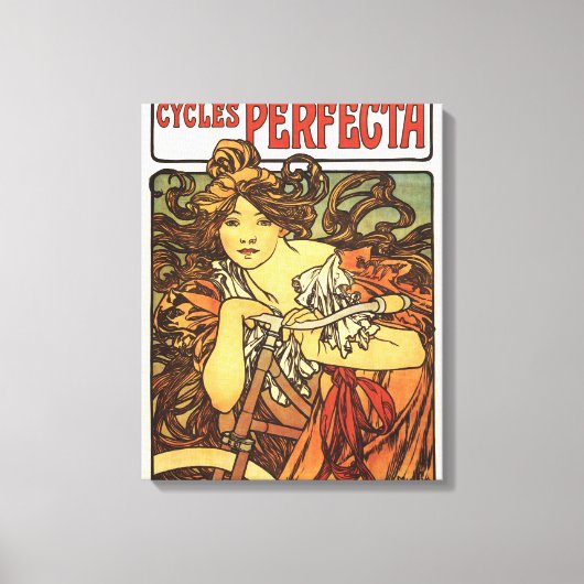 Perfecta Bicycles met damesreclame Poste Canvas Afdruk (Voorkant)