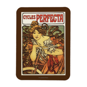Perfecta Bicycles met damesreclame Poste Magneet