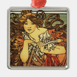 Perfecta Bicycles met damesreclame Poste Metalen Ornament