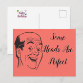 Perfecte 50e Verjaardag Retro Kaal Man Kop Koraal Briefkaart (Voorkant / Achterkant)