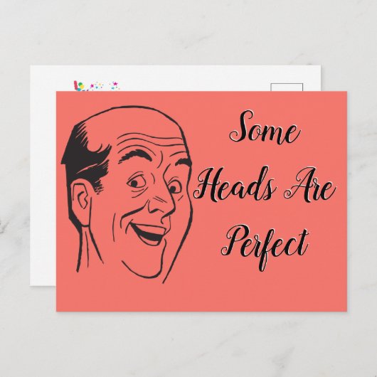 Perfecte 50e Verjaardag Retro Kaal Man Kop Koraal Briefkaart (Voorkant / Achterkant)