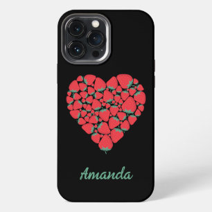 Perfecte aardbeihart telefoonhoes iPhone 13 pro max hoesje