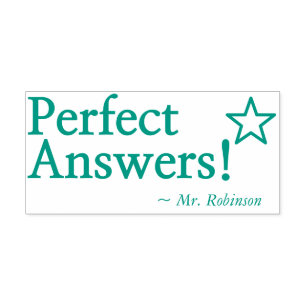 "Perfecte antwoorden!" Leraar Feedback Rubberstemp Zelfinktende Stempel
