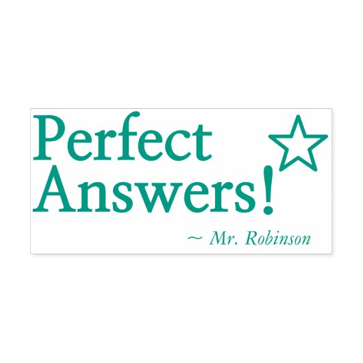 "Perfecte antwoorden!" Leraar Feedback Rubberstemp Zelfinktende Stempel (Design)