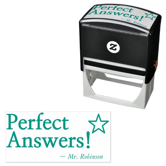 "Perfecte antwoorden!" Leraar Feedback Rubberstemp Zelfinktende Stempel (In situ)