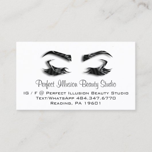 Perfecte Beauty Studio Services Lashes Brows Visitekaartje (Voorkant)