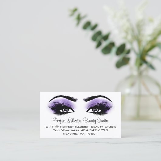 Perfecte Beauty Studio Services Lashes Brows Visitekaartje (Staand voorkant)