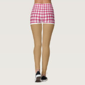 Perfecte benen in moderne Cherry Red Gingham Short Leggings (Achterkant)