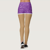 Perfecte benen in Paarse faux glitter shorts Leggings (Achterkant)