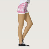 Perfecte benen in roze gingham shorts leggings