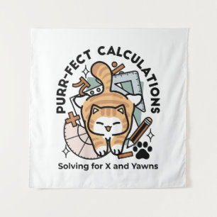 Perfecte Berekeningen – Grappig Wiskundekatontwerp Wandkleed