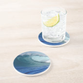 Perfecte blauwe oceaansurfgolf zandsteen onderzetter (Zijkant)