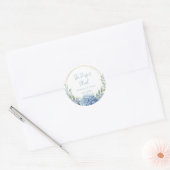 Perfecte Blend Blauwe Bloem Bruiloft Koffie Ronde Sticker (Envelop)
