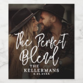 Perfecte Blend Trouwfoto Wijn Etiket (Enkel label)