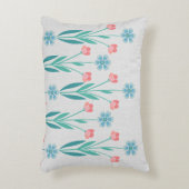 Perfecte Bloementuin Stofblauw & Blozend Roze Accent Kussen (Voorkant(Verticaal))