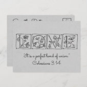 Perfecte bond van de liefde van de Unie~Manuscript Aankondigingskaart (Voorkant / Achterkant)