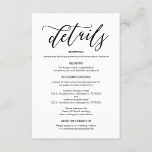 Perfecte bruiloft Details Behuizing Kaart