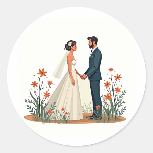 Perfecte bruiloft moment Sticker (Voorkant)